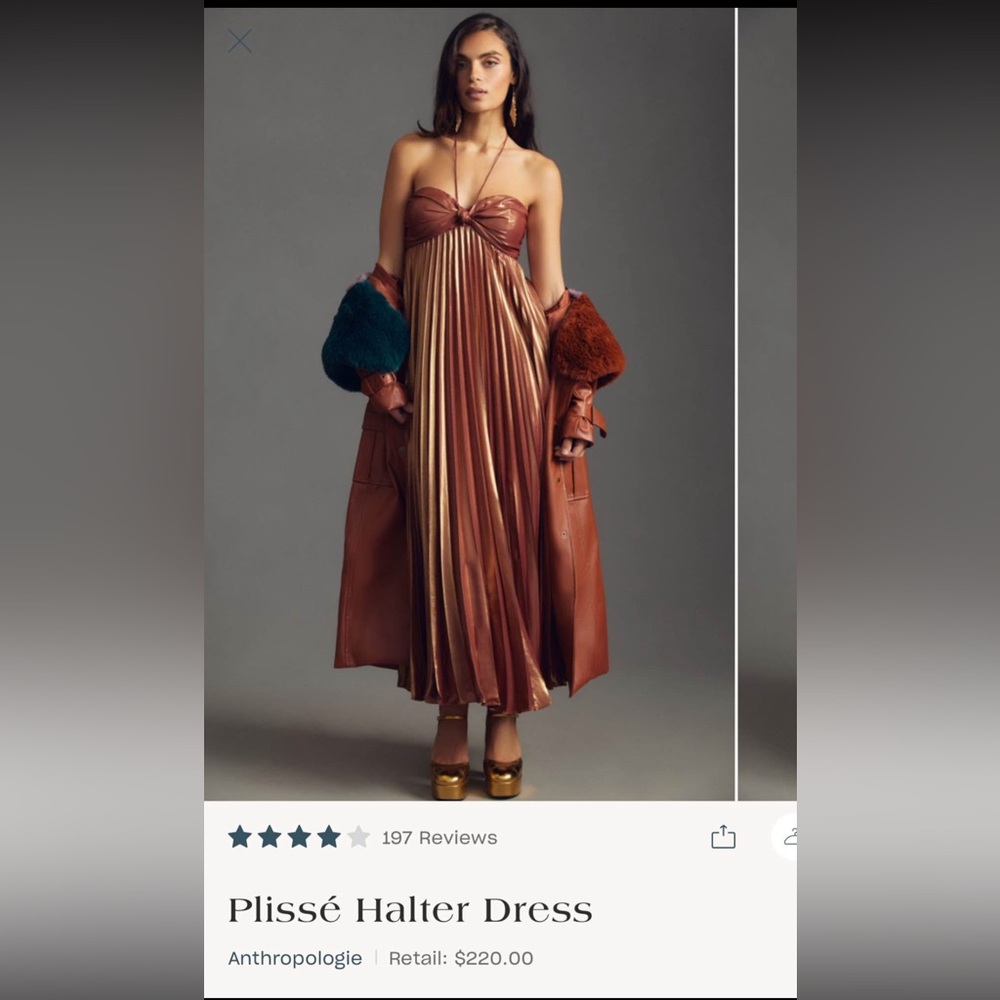 Free People Metallic Bronze Dress